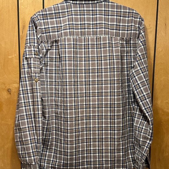 Field & Stream Shirt Mens Plaid Long Sleeve Collared Button Down with Swiss tabs - Picture 5 of 10